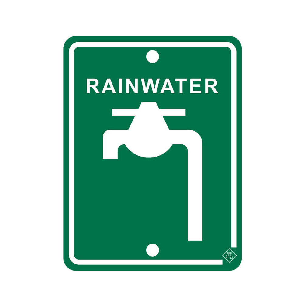 Rainwater Sign Green 70MM X 92MM