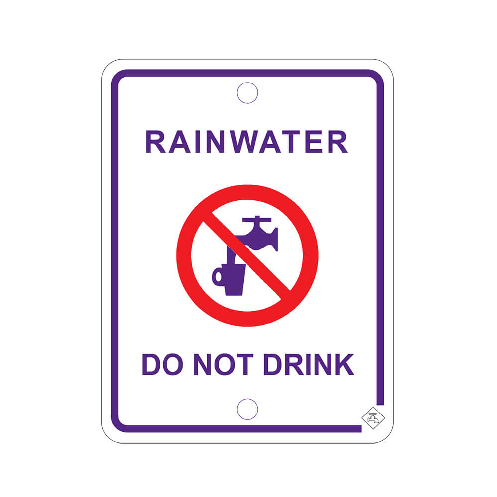 Rainwater Prohibition Sign 70MM X 92MM