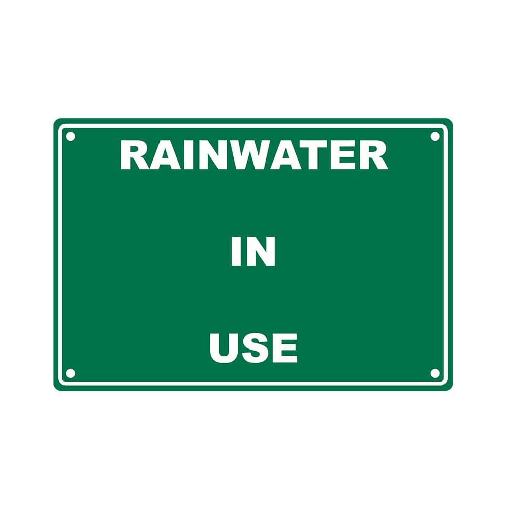 Rainwater Sign Green 220MM X 150MM