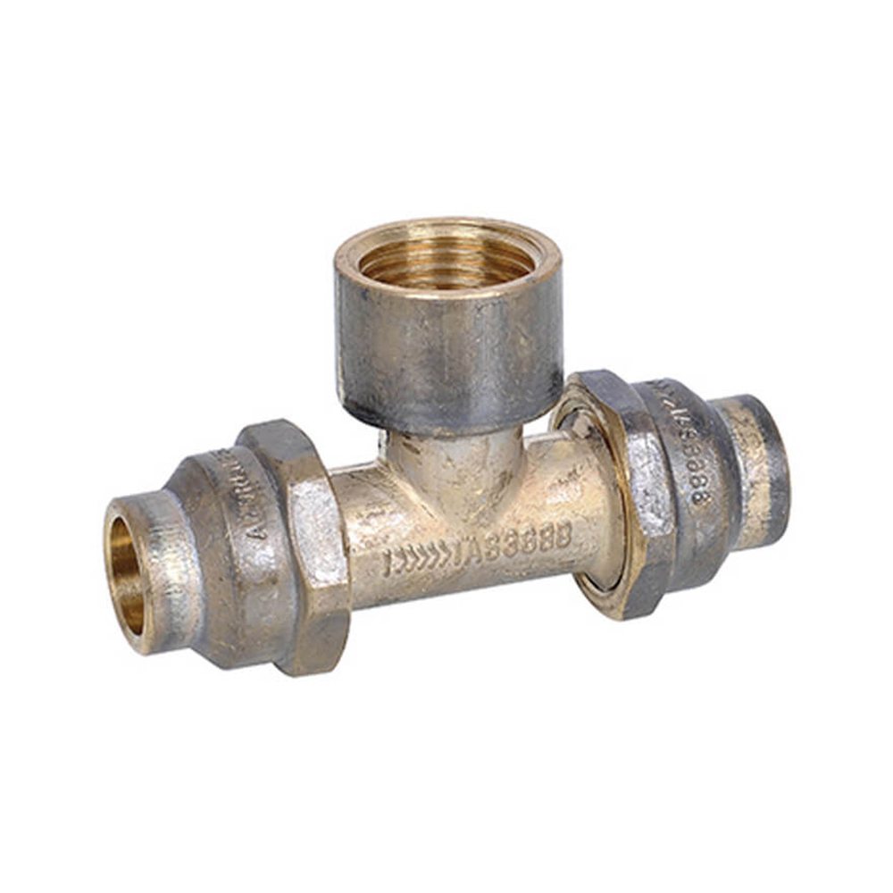 Flared Compression Tee Brass 15C X 15C X 15FI