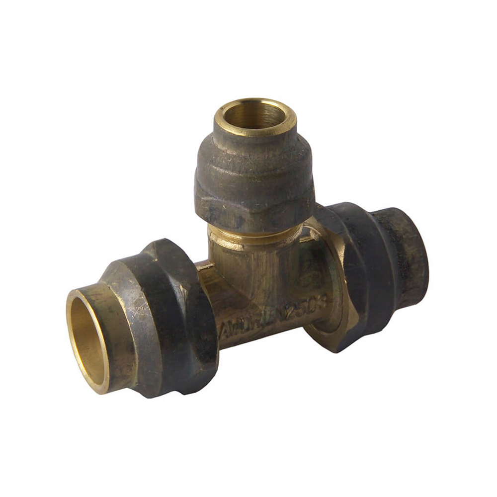 Flared Compression Tee Reducing Brass 20C X 20C X 15C