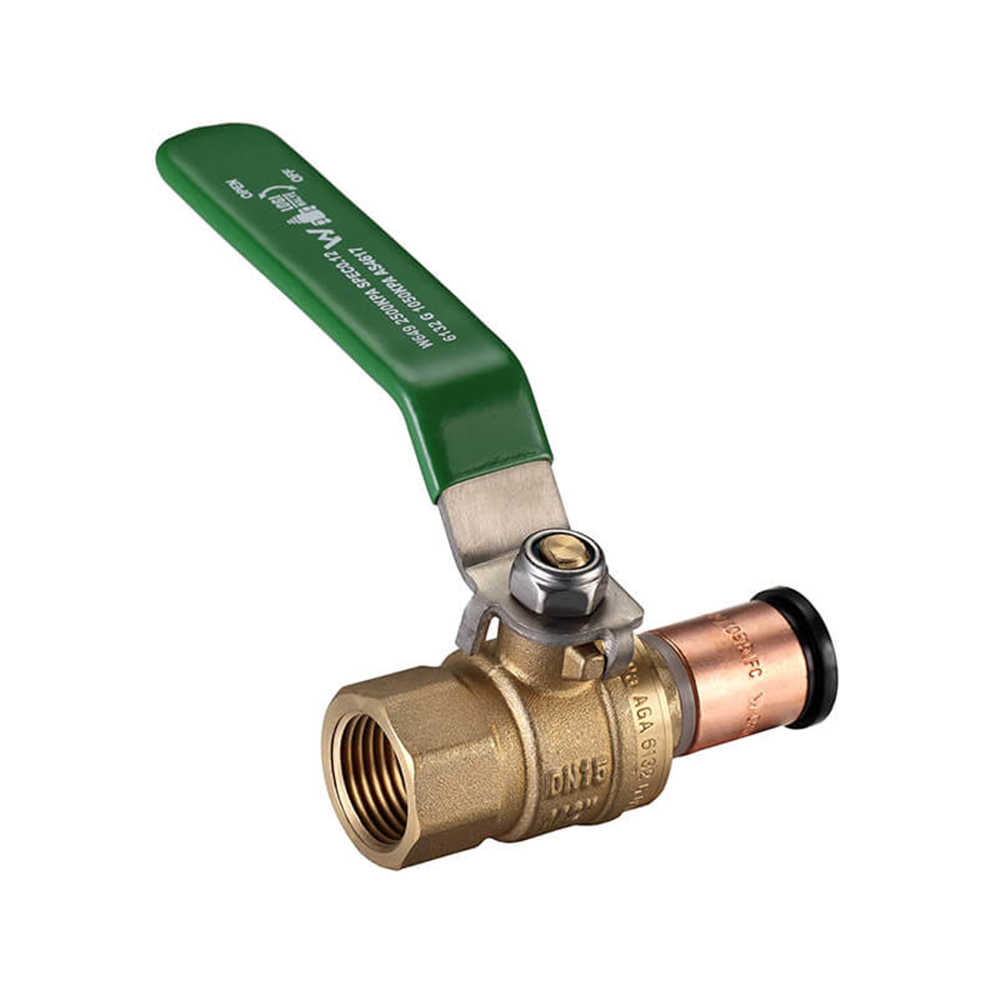 Watermarked Ball Valve Crimp Long Handle DN16 X 15FI