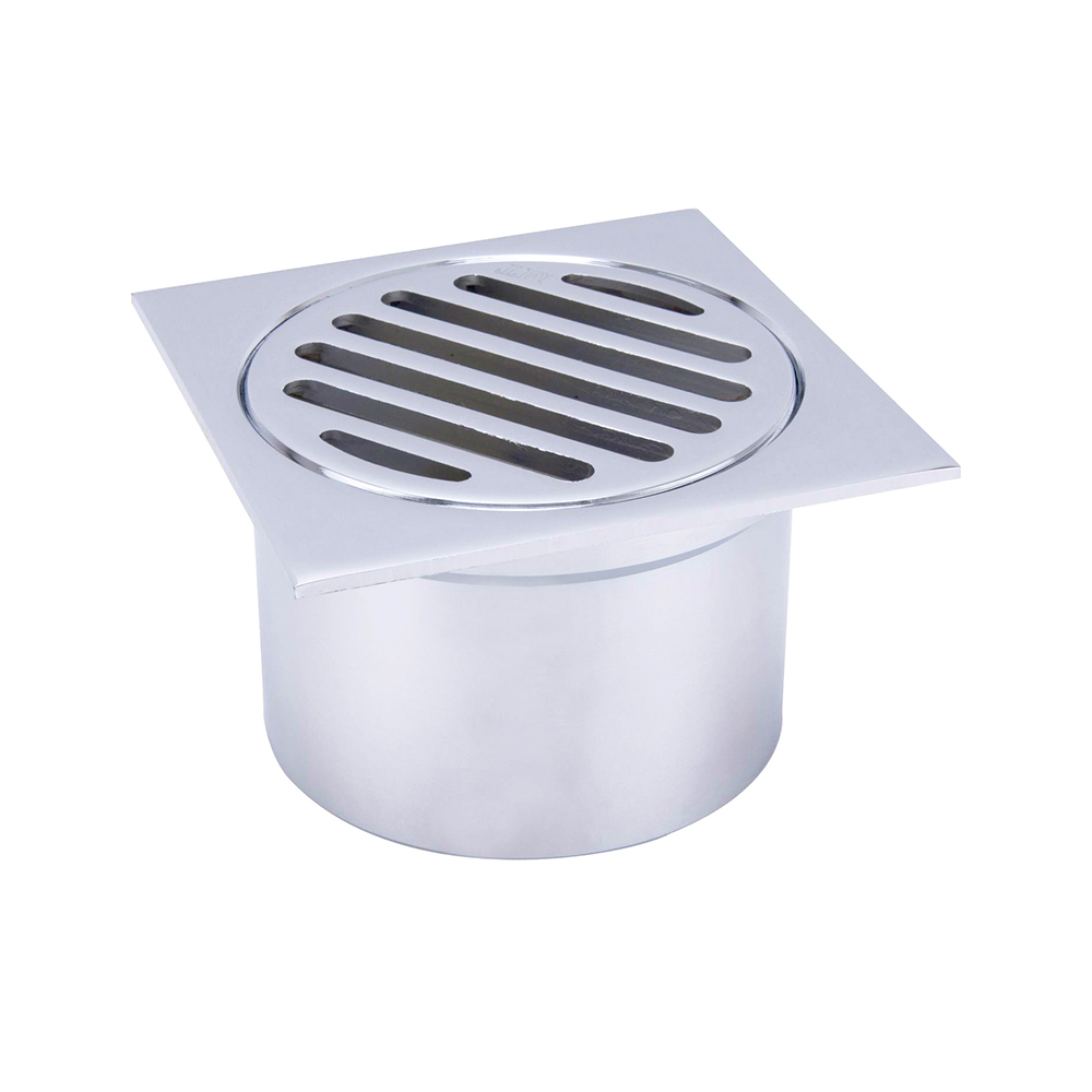 Floor Grate Leak Control Square Chrome Plated 80MM