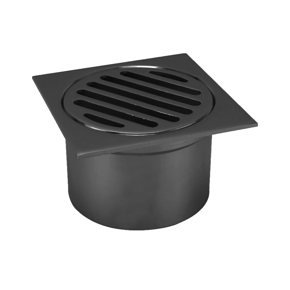 Floor Grate Leak Control Square Matte Black 80MM