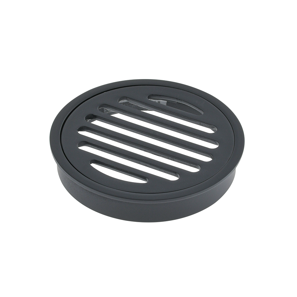 Floor Grate Round Matte Black 100MM