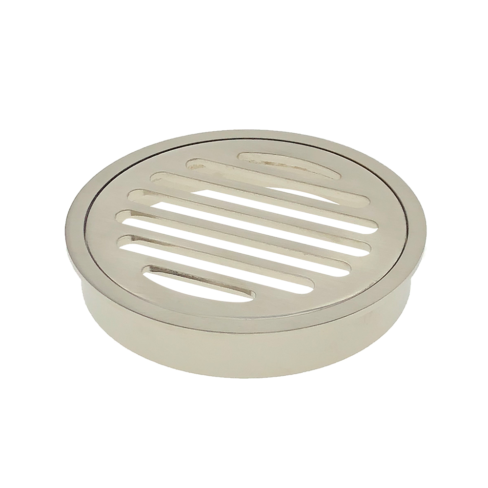 Floor Grate Round Brushed Nickel 100MM