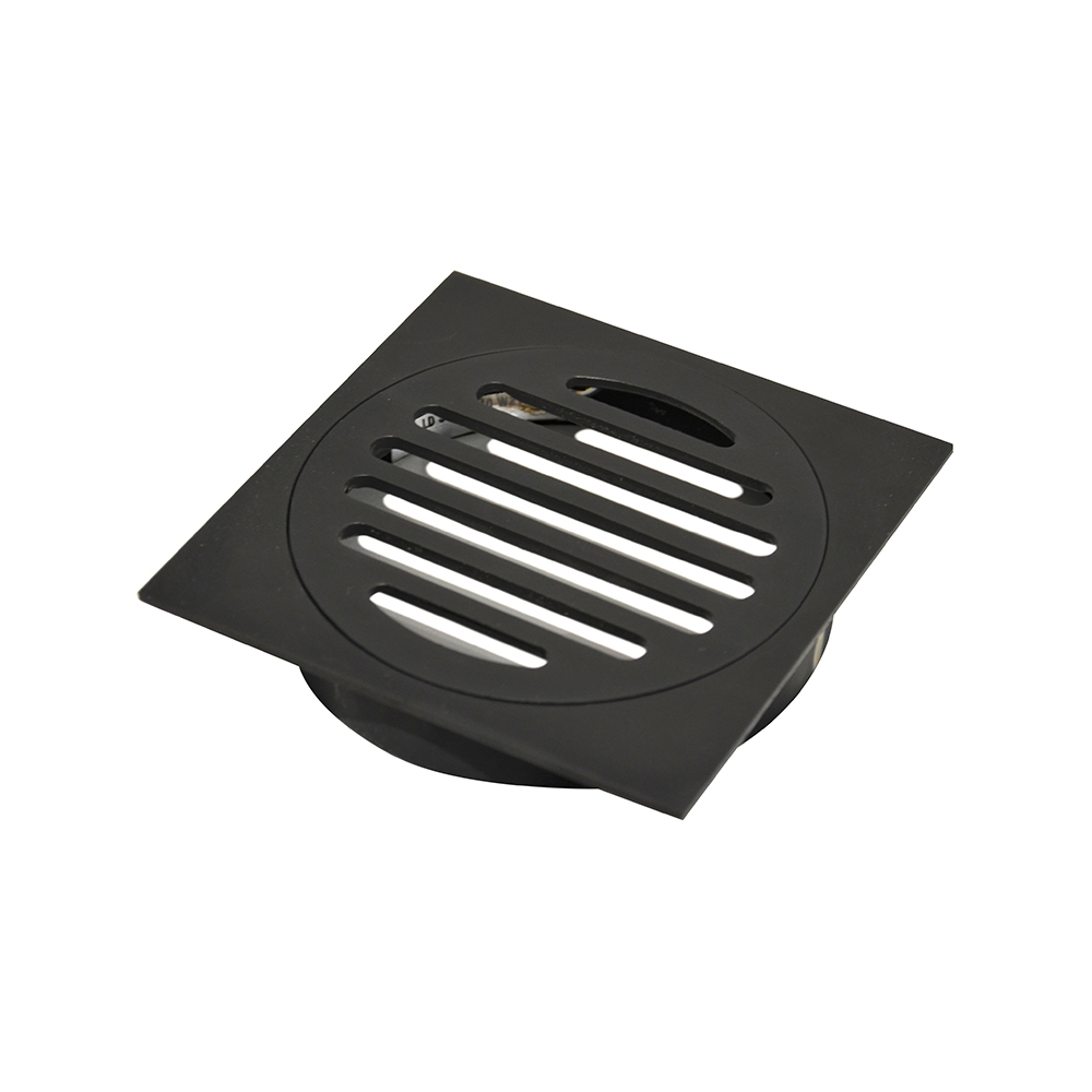 Floor Grate Square Matte Black 100MM