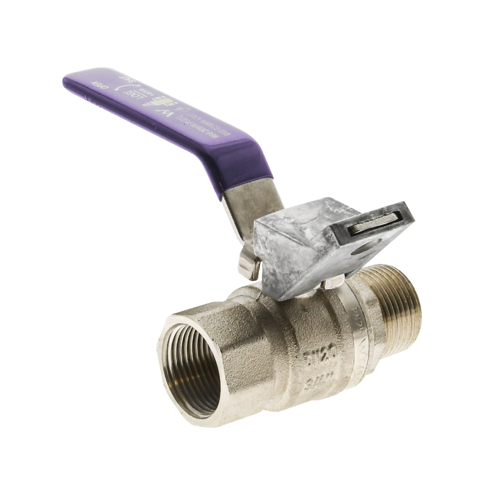 Watermarked Ball Valve Lever Handle Lock MI X FI 15MM Lilac