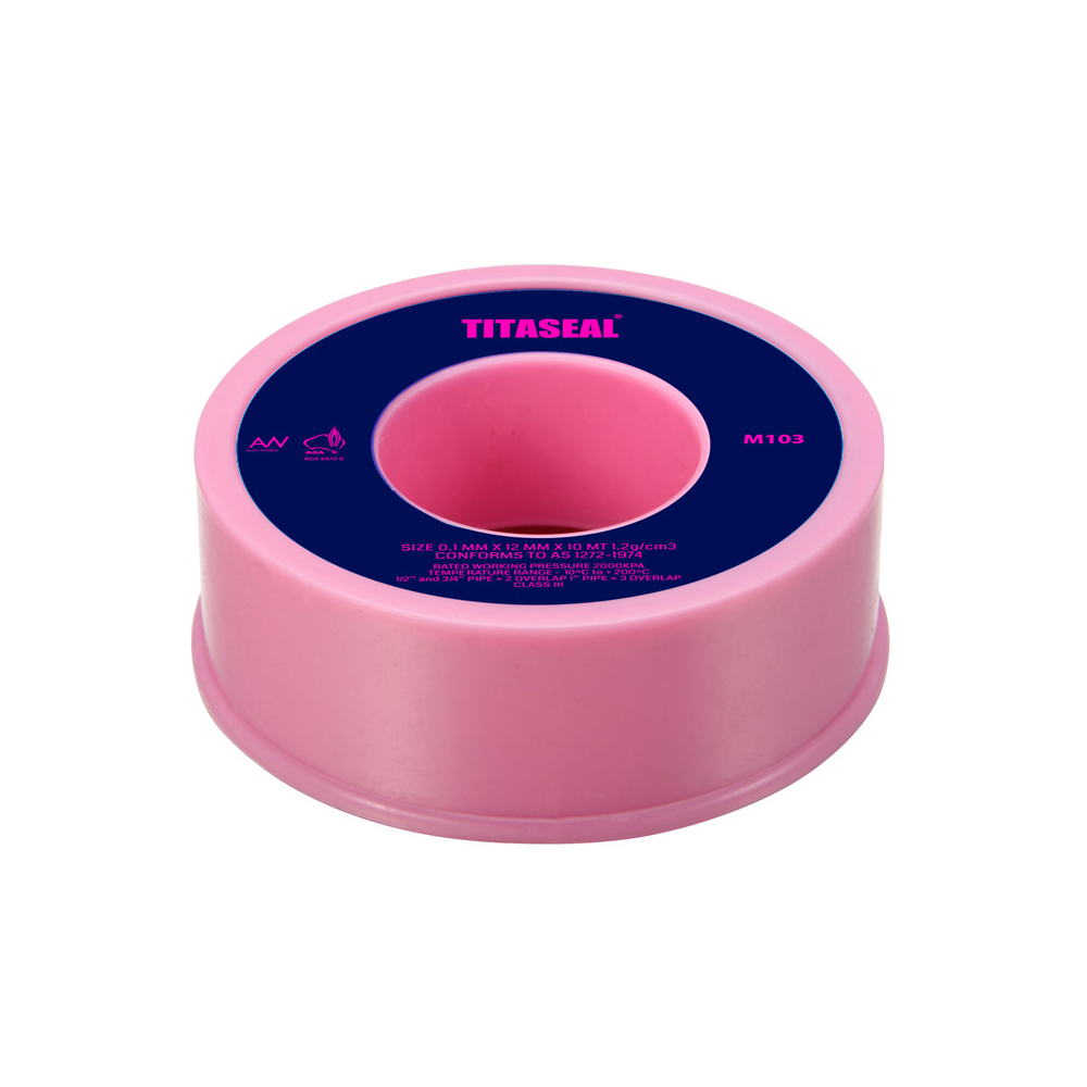 PTFE Tape Pink 12MM X 10Mt Water