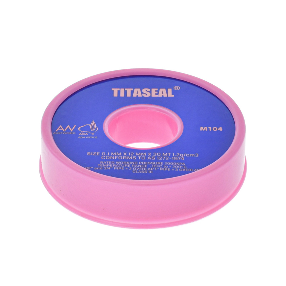 PTFE Tape Pink 12MM X 30Mt Water