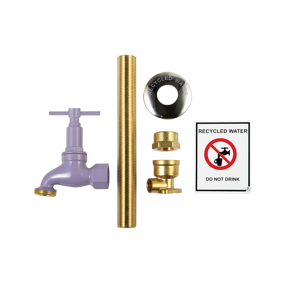 Hose Tap Recycled Water Kit Lilac 18MM