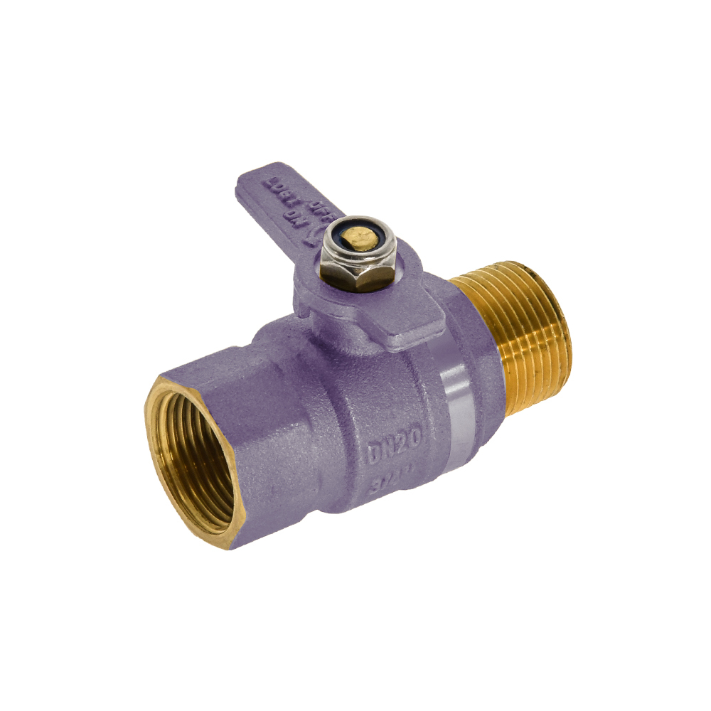 Dual Approved Ball Valve Brass Handle MI X FI Lilac 20MM