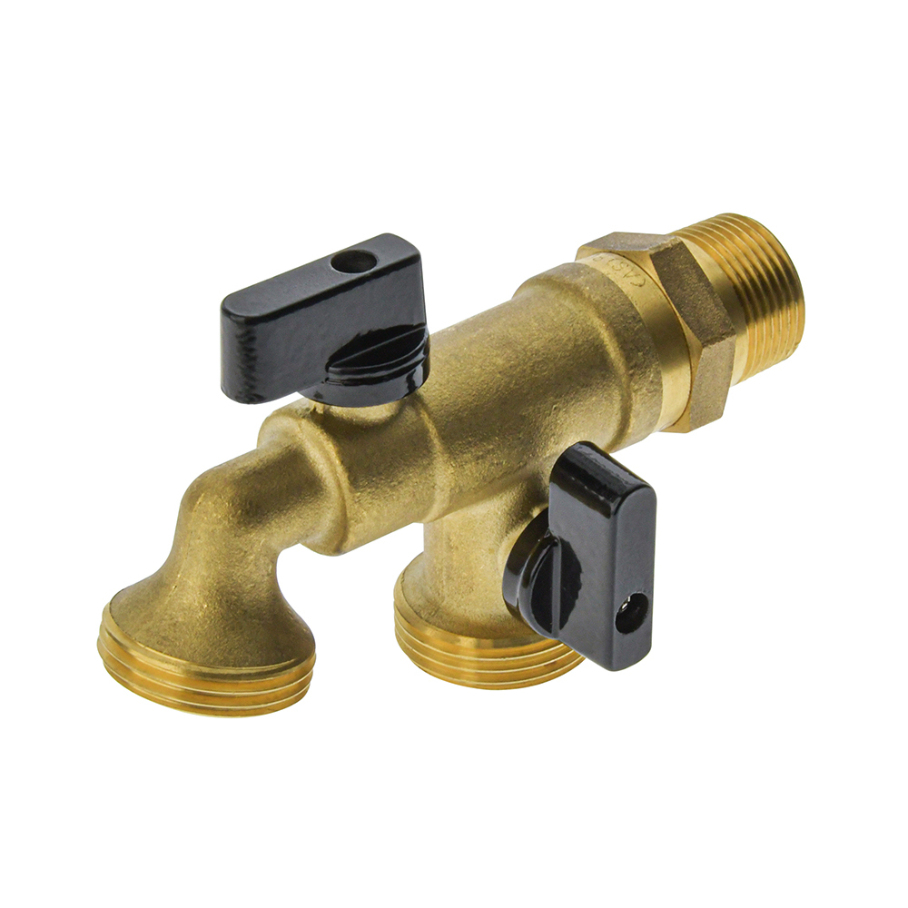 Dual Outlet Garden Tap Brass 20MI X 25MI