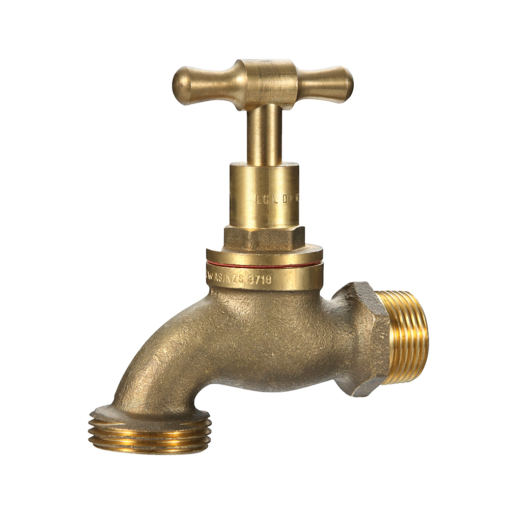 Hose Tap T Handle Polished Brass MI 15MM