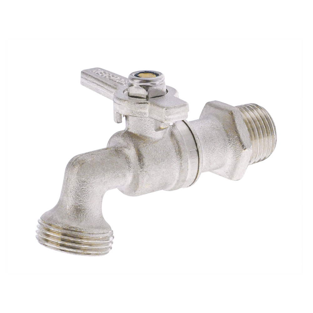 Hose Tap Quarter Turn Nickel Plated MI 15MM