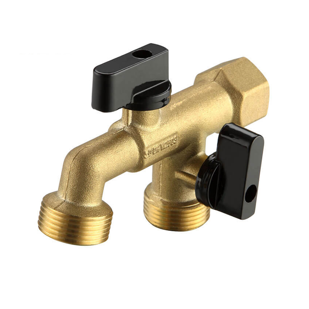 Dual Outlet Garden Tap Brass 15FI X 20MI