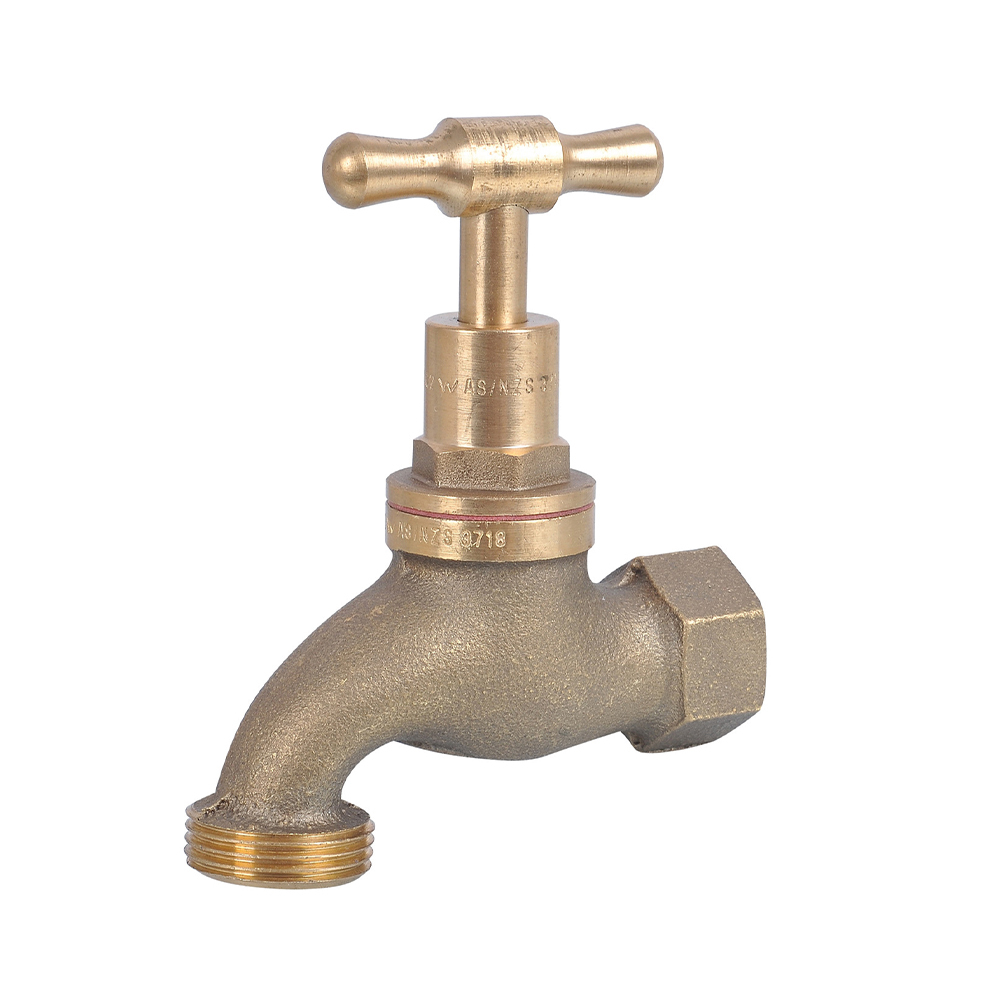 Hose Tap T Handle Rough Brass FI 15MM