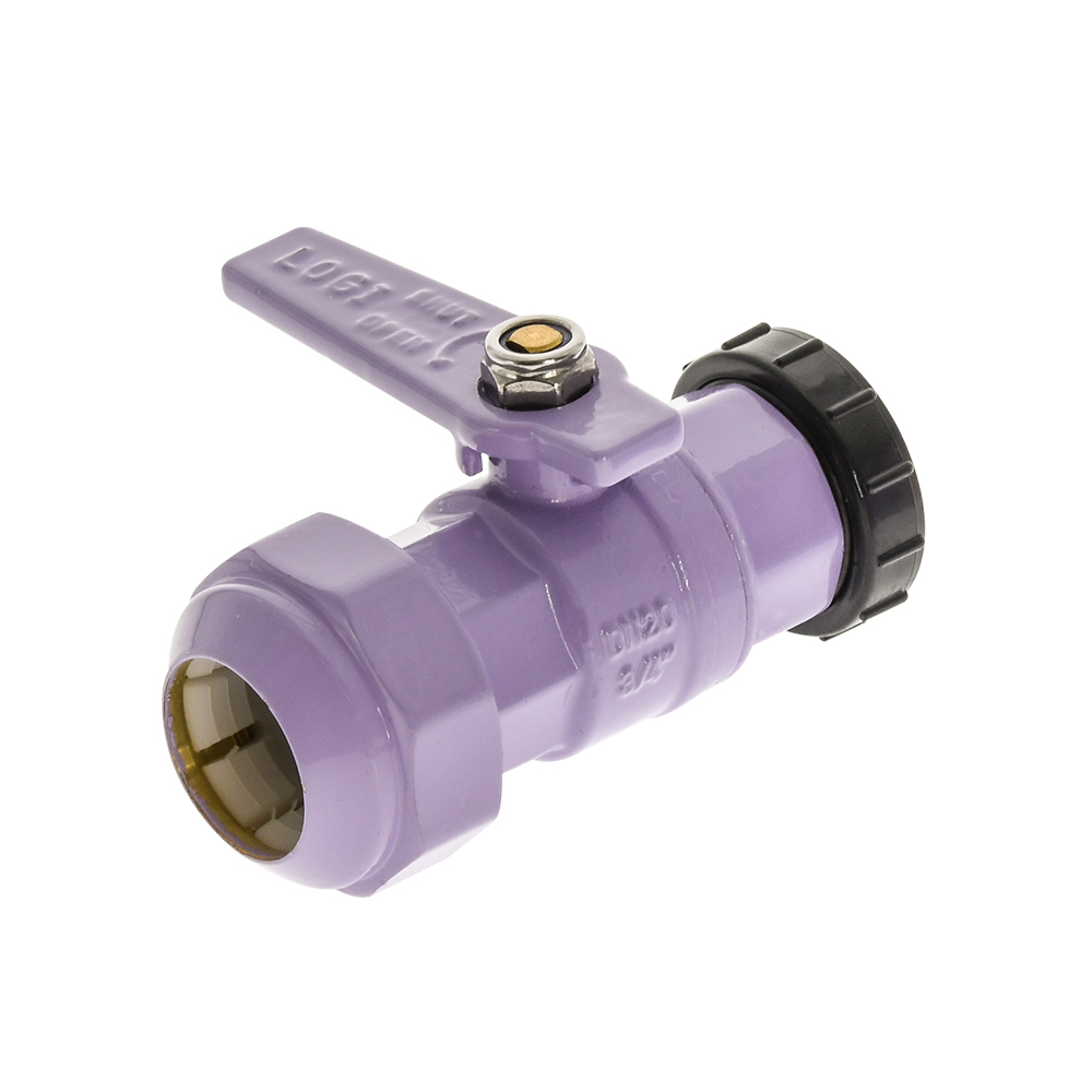 Watermarked Ball Valve Brass 20FI X 25PE Lilac With Plug