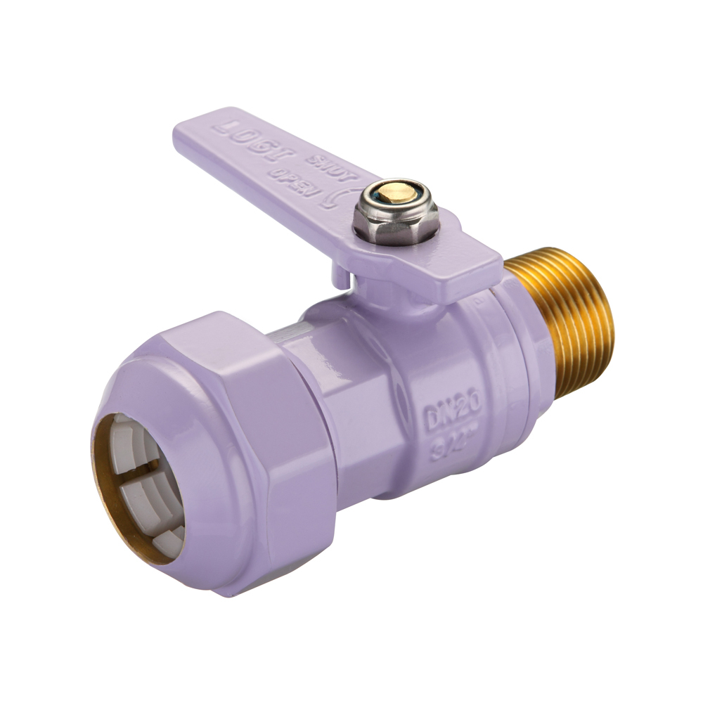 Watermarked Ball Valve Brass 20MI X 25PE Lilac